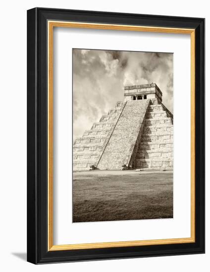 ¡Viva Mexico! B&W Collection - Chichen Itza Pyramid VIII-Philippe Hugonnard-Framed Photographic Print