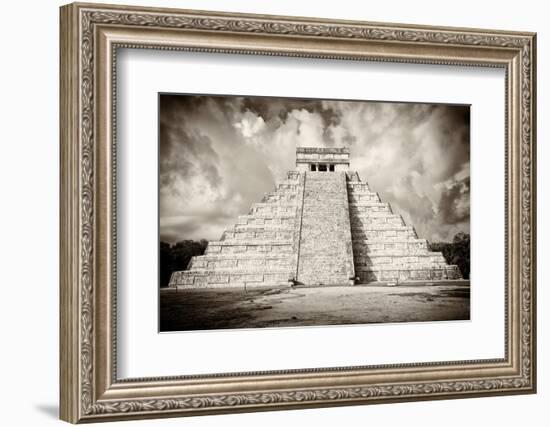 ¡Viva Mexico! B&W Collection - Chichen Itza Pyramid X-Philippe Hugonnard-Framed Photographic Print