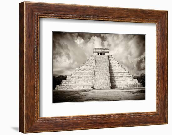 ¡Viva Mexico! B&W Collection - Chichen Itza Pyramid X-Philippe Hugonnard-Framed Photographic Print