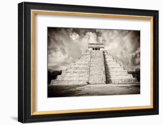 ¡Viva Mexico! B&W Collection - Chichen Itza Pyramid X-Philippe Hugonnard-Framed Photographic Print