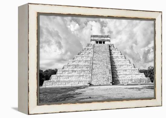 ¡Viva Mexico! B&W Collection - Chichen Itza Pyramid XI-Philippe Hugonnard-Framed Premier Image Canvas