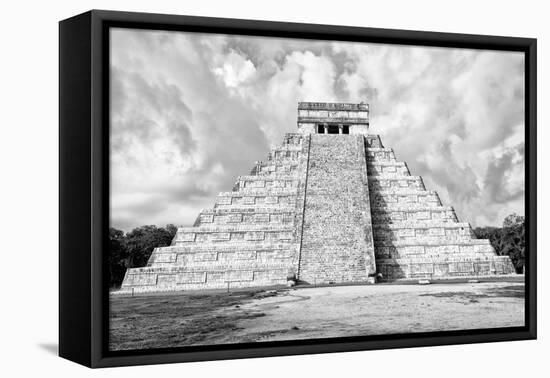 ¡Viva Mexico! B&W Collection - Chichen Itza Pyramid XI-Philippe Hugonnard-Framed Premier Image Canvas