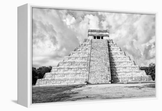 ¡Viva Mexico! B&W Collection - Chichen Itza Pyramid XI-Philippe Hugonnard-Framed Premier Image Canvas