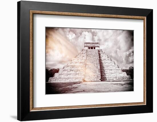 ¡Viva Mexico! B&W Collection - Chichen Itza Pyramid XII-Philippe Hugonnard-Framed Photographic Print