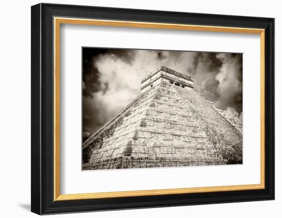 ¡Viva Mexico! B&W Collection - Chichen Itza Pyramid XIII-Philippe Hugonnard-Framed Photographic Print