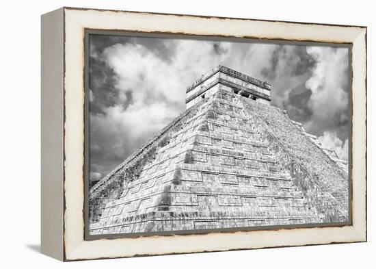 ¡Viva Mexico! B&W Collection - Chichen Itza Pyramid XIV-Philippe Hugonnard-Framed Premier Image Canvas