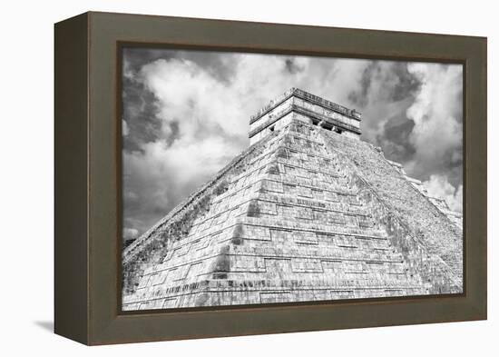 ¡Viva Mexico! B&W Collection - Chichen Itza Pyramid XIV-Philippe Hugonnard-Framed Premier Image Canvas