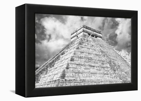 ¡Viva Mexico! B&W Collection - Chichen Itza Pyramid XIV-Philippe Hugonnard-Framed Premier Image Canvas