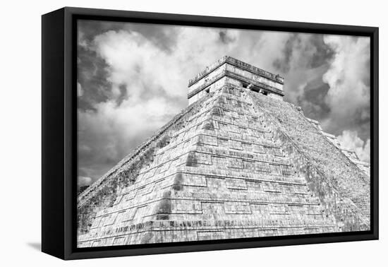 ¡Viva Mexico! B&W Collection - Chichen Itza Pyramid XIV-Philippe Hugonnard-Framed Premier Image Canvas