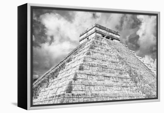 ¡Viva Mexico! B&W Collection - Chichen Itza Pyramid XIV-Philippe Hugonnard-Framed Premier Image Canvas