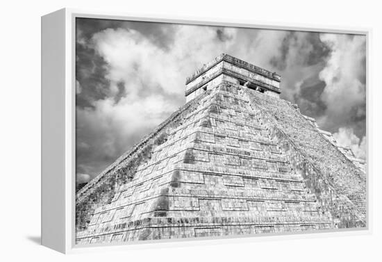 ¡Viva Mexico! B&W Collection - Chichen Itza Pyramid XIV-Philippe Hugonnard-Framed Premier Image Canvas