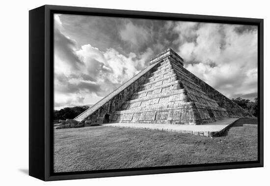 ¡Viva Mexico! B&W Collection - Chichen Itza Pyramid XIX-Philippe Hugonnard-Framed Premier Image Canvas