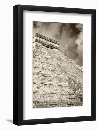 ¡Viva Mexico! B&W Collection - Chichen Itza Pyramid XV-Philippe Hugonnard-Framed Photographic Print