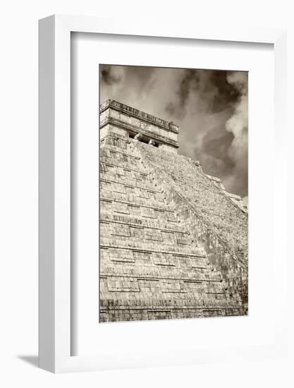 ¡Viva Mexico! B&W Collection - Chichen Itza Pyramid XV-Philippe Hugonnard-Framed Photographic Print