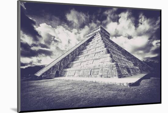 ¡Viva Mexico! B&W Collection - Chichen Itza Pyramid XVII-Philippe Hugonnard-Mounted Photographic Print