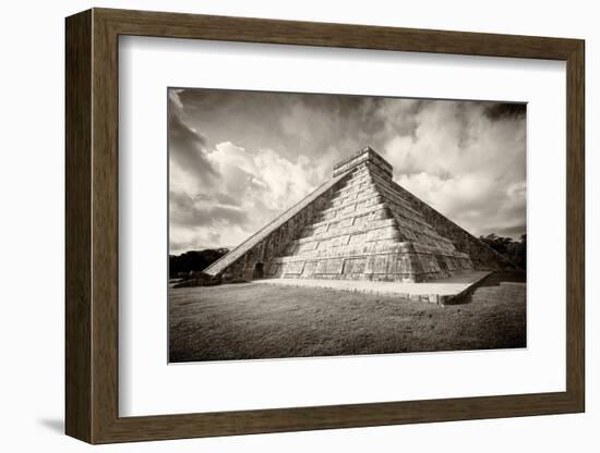 ¡Viva Mexico! B&W Collection - Chichen Itza Pyramid XVIII-Philippe Hugonnard-Framed Photographic Print