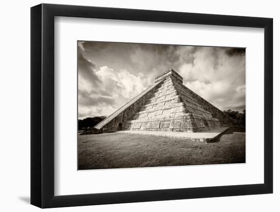 ¡Viva Mexico! B&W Collection - Chichen Itza Pyramid XVIII-Philippe Hugonnard-Framed Photographic Print