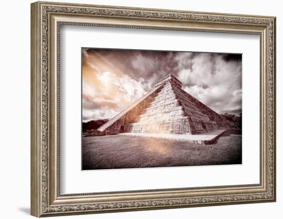 ¡Viva Mexico! B&W Collection - Chichen Itza Pyramid XX-Philippe Hugonnard-Framed Photographic Print