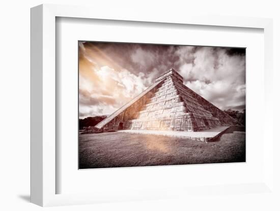 ¡Viva Mexico! B&W Collection - Chichen Itza Pyramid XX-Philippe Hugonnard-Framed Photographic Print