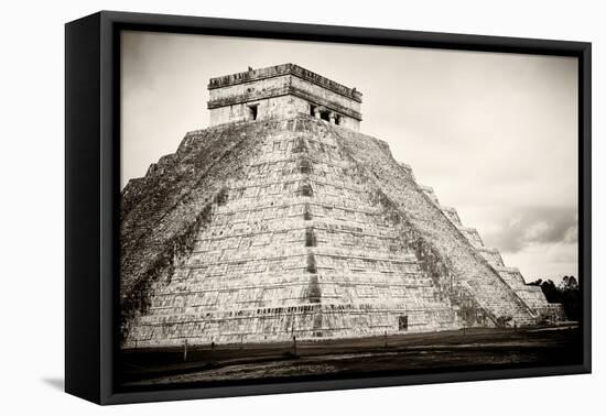 ¡Viva Mexico! B&W Collection - Chichen Itza Pyramid XXI-Philippe Hugonnard-Framed Premier Image Canvas