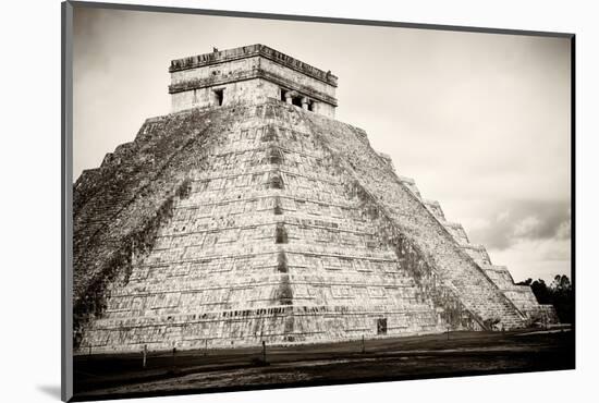 ¡Viva Mexico! B&W Collection - Chichen Itza Pyramid XXI-Philippe Hugonnard-Mounted Photographic Print