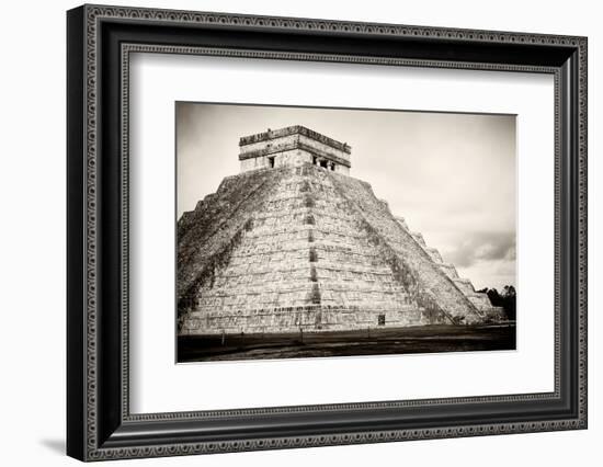 ¡Viva Mexico! B&W Collection - Chichen Itza Pyramid XXI-Philippe Hugonnard-Framed Photographic Print