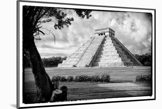 ¡Viva Mexico! B&W Collection - Chichen Itza Pyramid-Philippe Hugonnard-Mounted Photographic Print