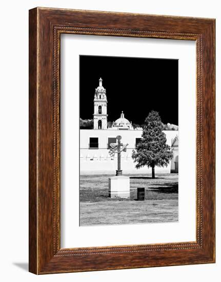 ¡Viva Mexico! B&W Collection - Courtyard of a Church in Puebla II-Philippe Hugonnard-Framed Photographic Print