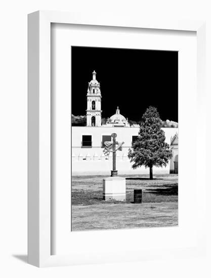 ¡Viva Mexico! B&W Collection - Courtyard of a Church in Puebla II-Philippe Hugonnard-Framed Photographic Print