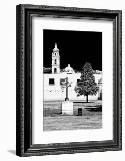 ¡Viva Mexico! B&W Collection - Courtyard of a Church in Puebla II-Philippe Hugonnard-Framed Photographic Print