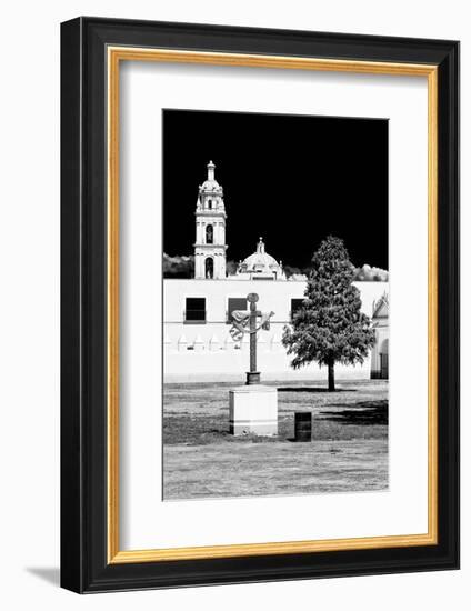 ¡Viva Mexico! B&W Collection - Courtyard of a Church in Puebla II-Philippe Hugonnard-Framed Photographic Print