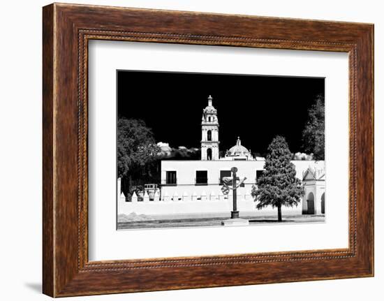 ¡Viva Mexico! B&W Collection - Courtyard of a Church in Puebla-Philippe Hugonnard-Framed Photographic Print