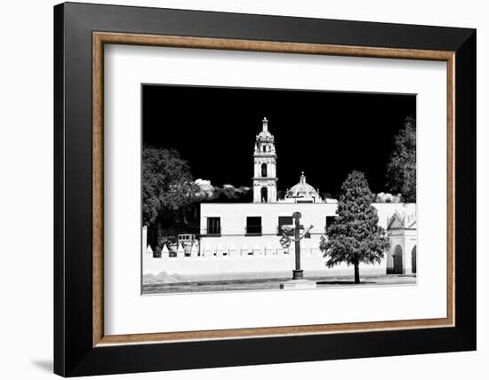 ¡Viva Mexico! B&W Collection - Courtyard of a Church in Puebla-Philippe Hugonnard-Framed Photographic Print