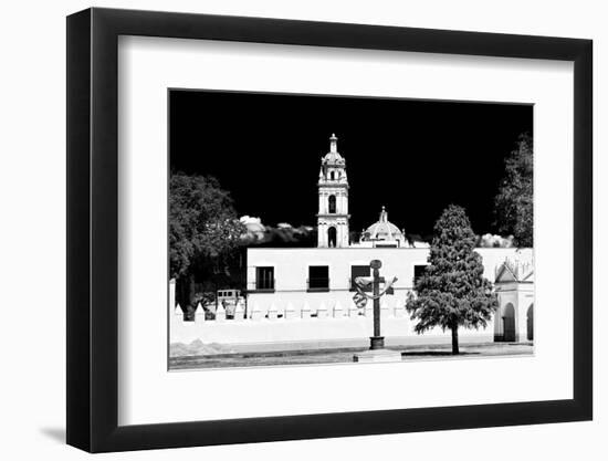 ¡Viva Mexico! B&W Collection - Courtyard of a Church in Puebla-Philippe Hugonnard-Framed Photographic Print