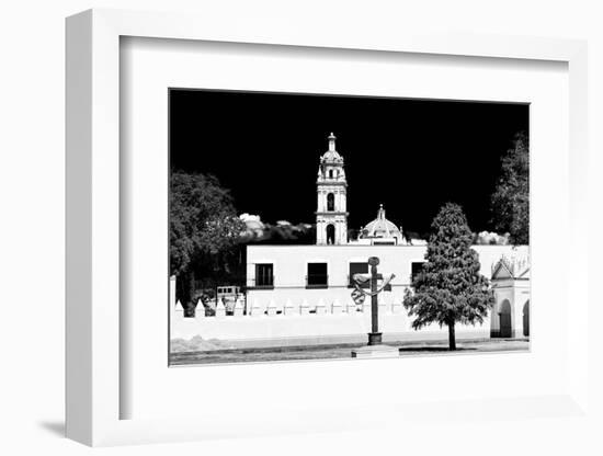 ¡Viva Mexico! B&W Collection - Courtyard of a Church in Puebla-Philippe Hugonnard-Framed Photographic Print