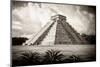¡Viva Mexico! B&W Collection - El Castillo Pyramid I - Chichen Itza-Philippe Hugonnard-Mounted Photographic Print
