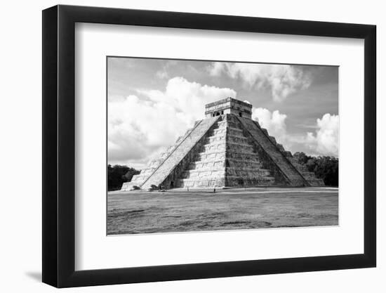 ¡Viva Mexico! B&W Collection - El Castillo Pyramid in Chichen Itza I-Philippe Hugonnard-Framed Photographic Print