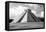 ¡Viva Mexico! B&W Collection - El Castillo Pyramid in Chichen Itza I-Philippe Hugonnard-Framed Premier Image Canvas