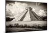¡Viva Mexico! B&W Collection - El Castillo Pyramid in Chichen Itza II-Philippe Hugonnard-Mounted Photographic Print