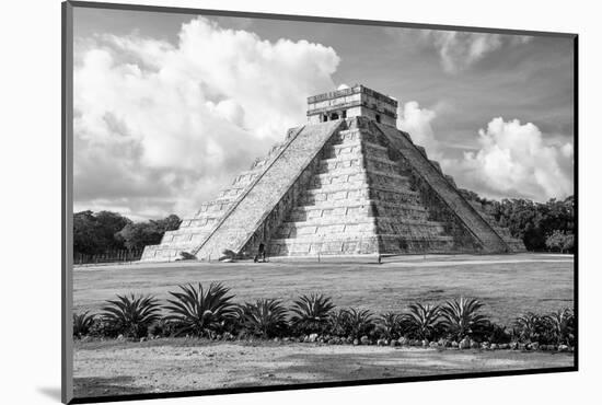 ¡Viva Mexico! B&W Collection - El Castillo Pyramid in Chichen Itza III-Philippe Hugonnard-Mounted Photographic Print