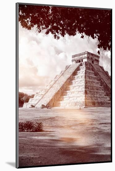 ¡Viva Mexico! B&W Collection - El Castillo Pyramid in Chichen Itza IX-Philippe Hugonnard-Mounted Photographic Print