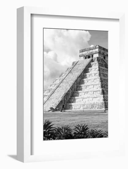 ¡Viva Mexico! B&W Collection - El Castillo Pyramid in Chichen Itza V-Philippe Hugonnard-Framed Photographic Print