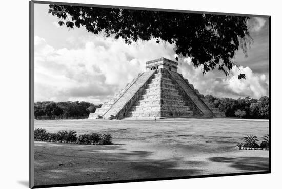 ¡Viva Mexico! B&W Collection - El Castillo Pyramid in Chichen Itza VIII-Philippe Hugonnard-Mounted Photographic Print