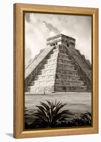 ?Viva Mexico! B&W Collection - El Castillo Pyramid IV - Chichen Itza-Philippe Hugonnard-Framed Premier Image Canvas