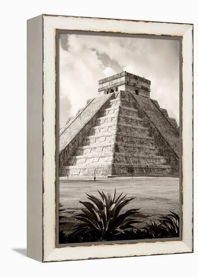 ?Viva Mexico! B&W Collection - El Castillo Pyramid IV - Chichen Itza-Philippe Hugonnard-Framed Premier Image Canvas