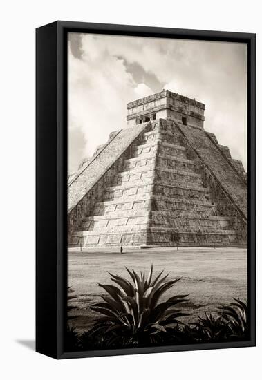 ?Viva Mexico! B&W Collection - El Castillo Pyramid IV - Chichen Itza-Philippe Hugonnard-Framed Premier Image Canvas