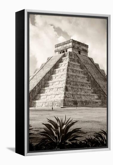 ?Viva Mexico! B&W Collection - El Castillo Pyramid IV - Chichen Itza-Philippe Hugonnard-Framed Premier Image Canvas
