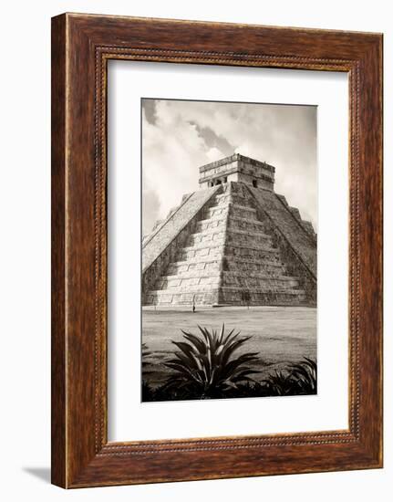 ?Viva Mexico! B&W Collection - El Castillo Pyramid IV - Chichen Itza-Philippe Hugonnard-Framed Photographic Print