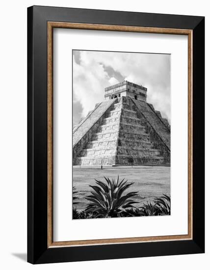 ¡Viva Mexico! B&W Collection - El Castillo Pyramid V - Chichen Itza-Philippe Hugonnard-Framed Photographic Print