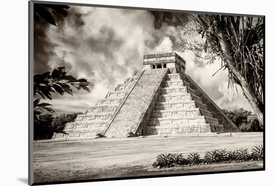 ¡Viva Mexico! B&W Collection - El Castillo Pyramid XIV - Chichen Itza-Philippe Hugonnard-Mounted Photographic Print